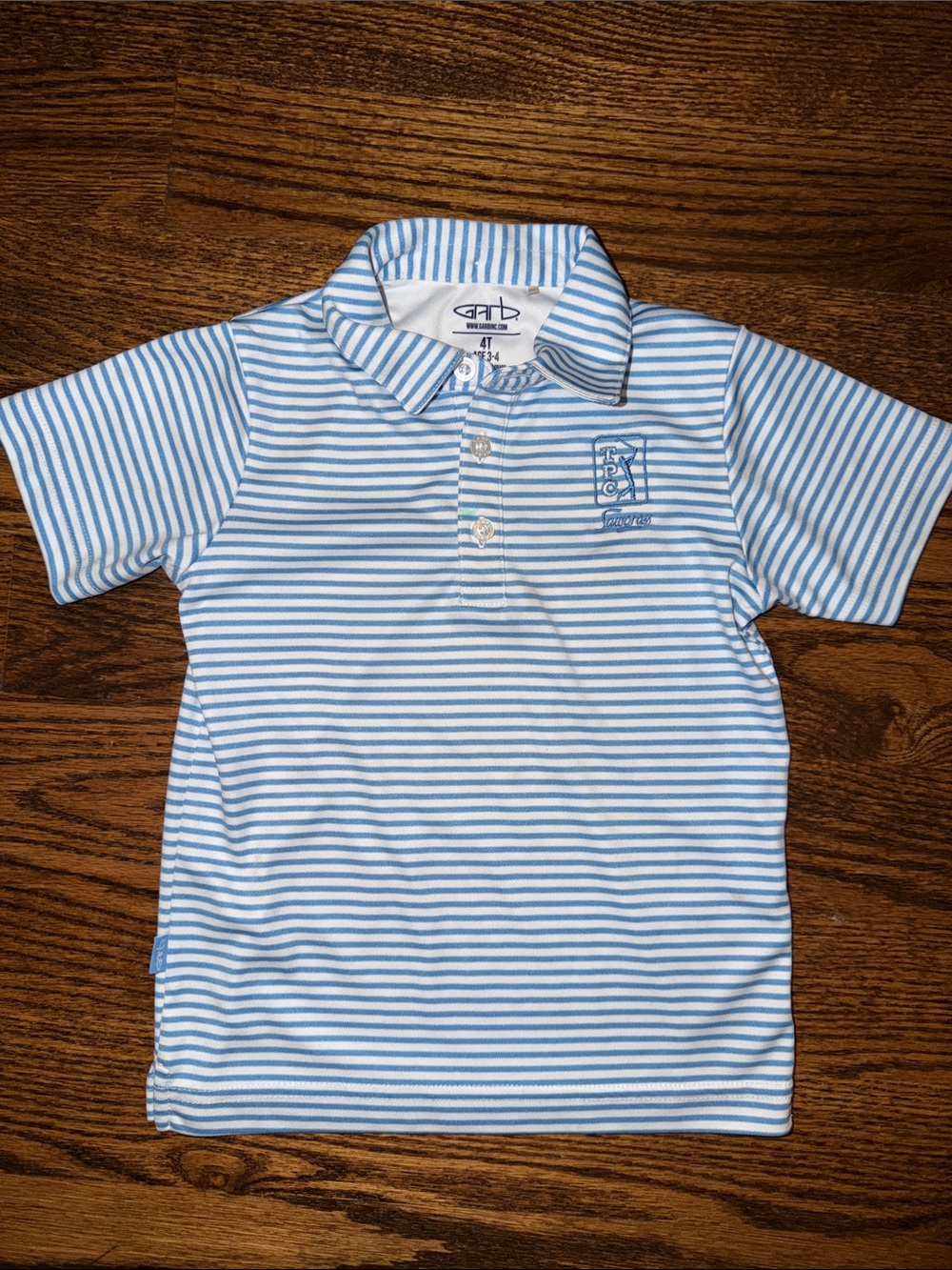 TPC Sawgrass Golf Polo Boys Striped Performance 4T